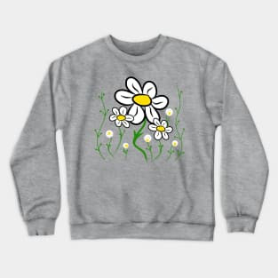 Daisy Blooming Flower Meadow White Daisies Floral blossom Crewneck Sweatshirt